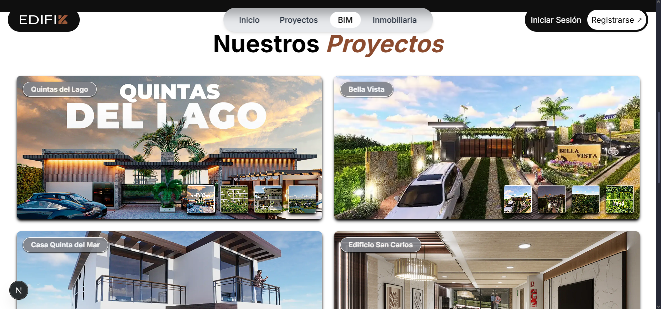 Nuestros proyectos Listado de proyectos inmobiliarios disponibles