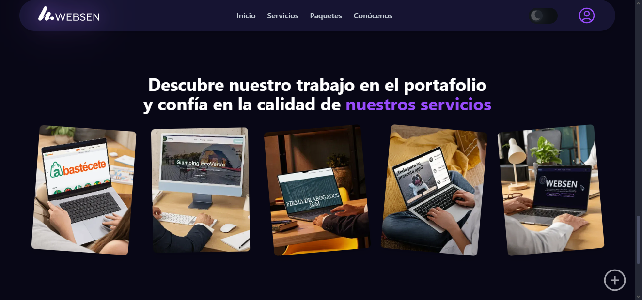 Sección de portafolio Portafolio de proyectos de WebSen